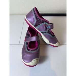 Plae Emme Mary Jane Sneakers Kids Size 1 Purple Metallic Active School Casual